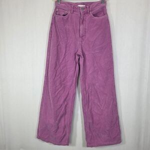 BDG Urban Outfitters High & Wide Corduroy Pants Pink Size 27
